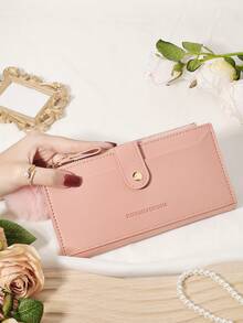 Dengan hiasan pom-pom, dompet panjang ultra tipis yang modis, dompet yang dapat memuat ponsel kecil, cocok untuk aktivitas luar ruangan dan perjalanan. - Burgundy - View 16