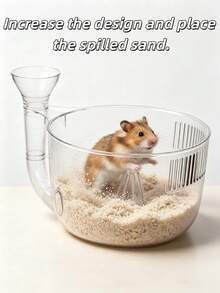 1pc Large Transparent Hamster Sand Bath Box, Hamster Food Storage, Raised Design To Prevent Sand Splashing During Bathing, Resting And Playing, Transparent For Easy Observation, Female Hamster Breeding Box, Hamster Fighting Isolation Box - Large - View 6