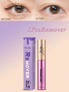 Desliy Eyelash Glue Remover 5/4/3/2/1pcs, Cairan Penghapus Lem Bulu Mata Berbasis Minyak yang Lembut dan Cepat Larut, Cocok untuk Pemula Ekstensi Bulu Mata DIY, Cocok untuk Semua Jenis Kulit, Kemasan Kotak Kertas Hadiah, Cocok untuk Diberikan kepada Teman - Lilac Purple - View 5
