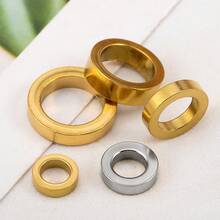 10 Buah Manik-Manik Spacer Bulat Pipih Lubang Besar dari Stainless Steel, Cocok untuk Kalung DIY, Gelang, Pembuatan Perhiasan, dan Aksesoris Manik-Manik - manik-manik pemisah baja tahan karat - View 6