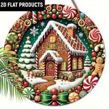 Classic Christmas Wooden Hanging Decor Blue Santa Claus Snowflake Flower Cave Pattern Wooden Home Hanging - A - View 10