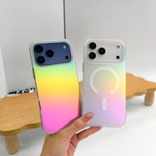 Laser Matte Magnetic Phone Case Compatible With IPhone 18 17 16 15 14 13 Pro Max Plus 17Pro 16E17E Air Supports Wireless Charging Gradient Rainbow - K6 - View 9