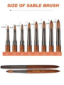 Olasalon Acrylic Nail Brush, Sandalwood Handle, Suitable For Professional Application Of Acrylic Nail Polish And Acrylic Powder - Chocolate Brown - View 8