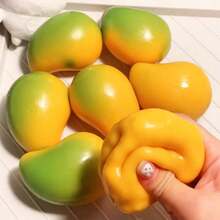 somoving Lovely Mango‑Style Stress Relief Ball, Crispy Feel Soft Sticky Squeeze Fidget Toy, Buttery Delicate Touch ASMR Sensory Decompression Plaything, Reliable Stress Relief Toy, Perfect Birthday Holiday Gift Option For Adult Daily Entertainment - Multicolor - View 2