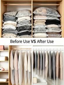Clothing Dust Cover, 3D Dust Cover, Hanger Cover, Long Suit Fabric Hanging Storage Bag, Large Dry Cleaning Bag, Coat Transparent Waterproof Suit Cover, Clothing Storage, Dust-Proof Suit Hanging Bag - Multicolor - View 7