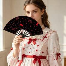 10pcs Women's Handheld Fans, Vintage Pattern Design, Bright Vintage Style, Lightweight And Portable, Suitable For Daily Use, Outdoor Activities And Party Occasions, Ideal Fashion Accessory - Hand Fan - View 2