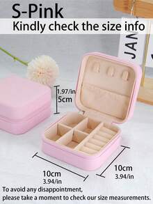 1pc Portable Travel Jewelry Storage Box, Multi-Functional Jewelry Organizer Box, PU Waterproof Jewelry Case, Jewelry Display Box For Earrings, Necklaces, Rings, Watches, Bracelets, Lipsticks, Travel Essential, Cruise Essential, Birthday Gift, Gift For Her - Multicolor - View 8