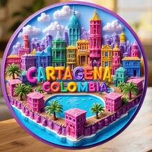 Cartagena Colombia Rainbow Colonial Streets And Palm-Laced Shores Where The Caribbean Sings In Vivid Colors Keepsake For All Metal Surfaces Throughout The Home - A - View 1