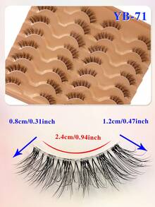 ENCHUW 16 Pairs Crossed Half Lashes With Clear Band False Eyelashes Fluffy Natural Looking Wispy Eye Lashes Fake Eyelashes - Black - View 2