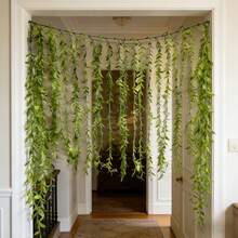 Artificial Weeping Willow Vine Curtain, Hanging Vine, UV Resistant Privacy Screen, Suitable For Balcony Patio Party Decoration - Multicolor - View 5