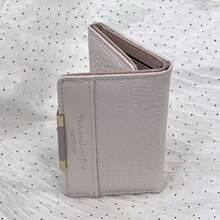 Textured Trifold Small Wallet Multi CardSlots Purse With Photo Window - Multicolor - View 3