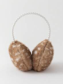 1pc Girls' Pearl Deer Plush Warm Earmuffs - Multicolor - View 6