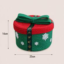 1pc/Christmas Style Hand-Woven Storage Basket, Home Living Room Storage Box, Desktop Organizer For Sundries And Snacks, Suitable For Christmas, Home Decor, Indoor/Outdoor, Party/Party Decoration, Christmas Room Decoration, Christmas Gift, Christmas Party Gift - Multicolor - View 12