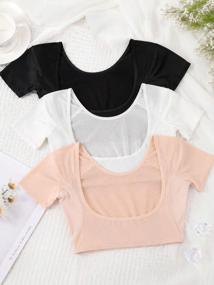 1pc Breathable Underarm Sweat-Absorbing Vest, Washable Anti-Sweat Pad For Women And Girls - Color - View 1