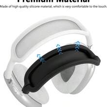 5-Piece Set: Ultra-Thin Silicone Protective Cases For Max Headphones, Including Scratch-Resistant Ear Pad Covers/Earm Covers/Headband Covers For Max, And Soft Silicone Accessory Cases For Apple Max. - Black - View 2