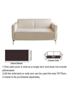 SANMOSPIN 1pc Solid Color Waterproof Sofa Cover, Non-Slip, Pet-Friendly, Simple Style, Non-Sticky, Suitable For Bedroom, Living Room, Office Home Decor, Fits Single, Loveseat, 3-Seater, 4-Seater And Sectional Sofas - Multicolor - View 43