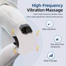 Wireless Heated Knee Massager, Relieves Joint Stiffness And Discomfort, 3-Level Heating And Vibration Function, LED Touch Control, Features Heating Function, 3 Vibration Modes, 3 Heating Levels, Equipped With LED Screen And Adjustable Strap, Perfect Gift For Adults, Mothers, Women And Men - Multicolor - View 3