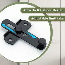 Heavy Duty Safety Door Lock Handle, 180 Degree Adjustable Rotating Sliding Door Latch, Manual Bolt Lock, Suitable For Barn Door, Bathroom, Garage, Home, Office, Commercial Grade, Reinforced Metal Structure, Sturdy And Durable, Easy Installation, Comes With Mounting Screws - Door Lock - View 4