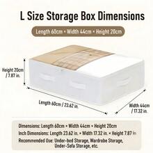 1pc Large White Foldable Underbed Storage Bag, Multi-Functional, Can Be Used To Store Blankets, Skirts, Bedding, Pillows, Clothes, Space-Saving, Suitable For Labor Day Promotion, Underbed Storage, Storage Bag, Clothing Storage - White - View 12