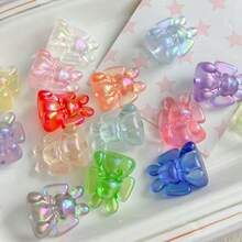 4pcs Multicolor UV Bow‑Knot Rabbit Acrylic Through‑Hole Beads For DIY Bracelets, Phone Charms, Keychains Handmade Craft Supplies - Multicolor - View 6
