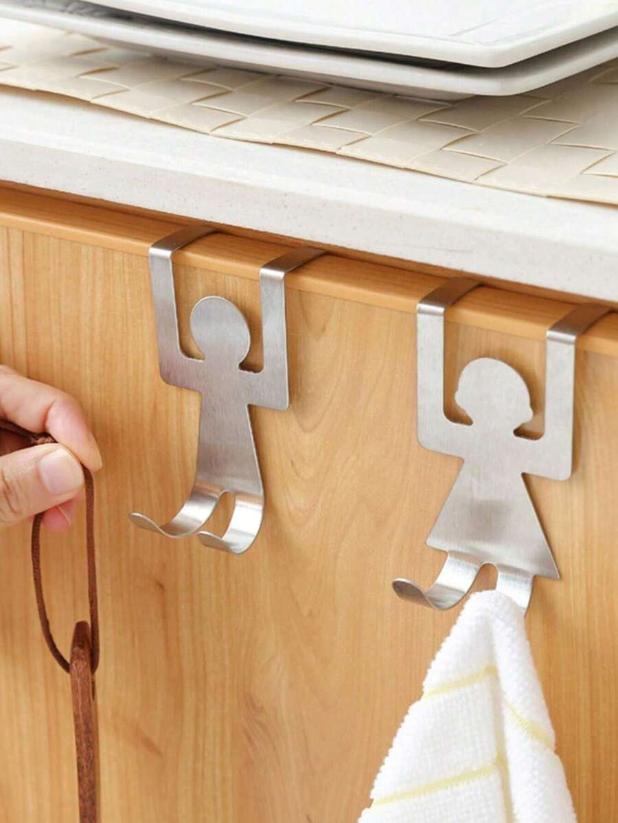 2pcs/4pcs Stainless Steel Hanging Storage Rack