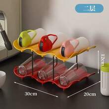 Multi-Tier, Stackable, Transparent Countertop Rack For Cups And Water Bottles; Suitable For Home Use As A Drying Rack For Mugs And Glassware; Ideal For Homes, Bars, Clubs, And Parties; A Space-Saving Countertop Display Stand. - Multicolor - View 12