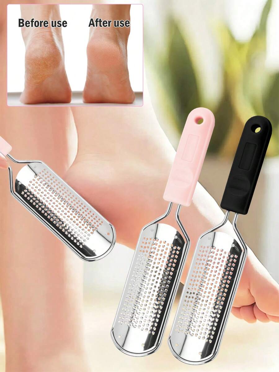 Stainless Steel Foot File, Suitable For Foot Care And Spa, Used To Remove Dead Skin, Cracks And Calluses. Foot File Pumice Stone, Corn Remover, Foot Treatment Tool, Professional Foot Care, Unisex - Multicolor - View 1