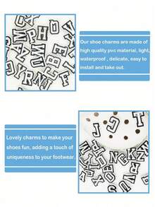26pcs Letter Charms For Sandals Shoe Decoration Number, Alphabet ABC-Z Characters, DIY Shoes Accessories For Men Women - 26Pcs - View 2