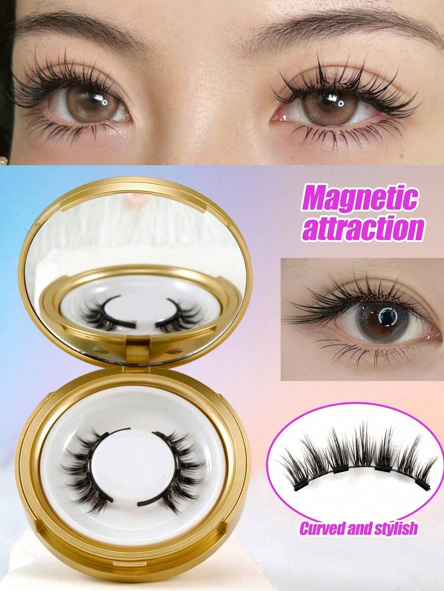 Magnetic False Eyelashes, Glue-Free, Easy To Apply And Remove, Magnetic Adsorption - View 1