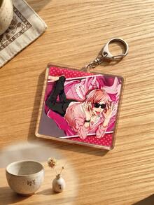 6Pcs Yarichin Anime Manga Boy Acrylic Keychain Set, Cute Square Character Interaction Pendant Set, Manga Boy CP Pendant Collection Gift, High Transparency Acrylic Material, Suitable For Backpacks, Keys, Phone Cases And Daily Accessories. - Multicolor - View 12