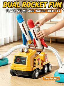 Rocket Launcher Toy, Foam Rocket Launch Game, Pneumatic Rocket Car Toy, Interactive 2-Player Outdoor/Indoor Game, STEM Learning Activity, Parent-Child Interaction Toy, Fun Party Game, Birthday Gift For Boys And Girls - Multicolor - View 5