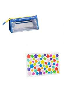 Transparent Mesh Large Capacity Pencil Case, Minimalist Transparent Stationery Box, Student Mesh Bag, Simple Double Layer Compartment Pencil Box - Multicolor - View 9