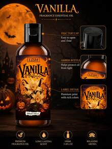 LISM Minyak Esensial Vanila 10ml, Esensial Musim Gugur yang Hangat, Aroma Manis Alami, Hadiah Thanksgiving/Halloween, Cocok untuk Pelembap Udara/Diffuser/Pembuatan Lilin, 1 Minyak Esensial Aromatik, Suasana Halloween yang Kuat, Cocok untuk Dekorasi Rumah - Minyak Esensial Vanila Halloween - View 4