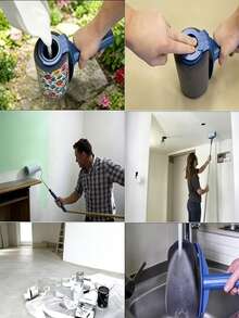 Multi-Functional Paint Roller Kit - Roller Brush + Extension Pole + Triangular Gap Brush, High-Density Brush Head For Even Application. Suitable For Latex And Wall Paints, Easy To Operate. Ideal For Wall Patching, A Gift For Decoration Workers - Multicolor - View 9