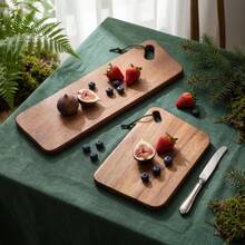 Acacia Wood Charcuterie Board & Cutting Board-2-In-1 Reversible Serving Platter With And Hanging Rope, Perfect For Meat, Cheese, Bread, Veggies & Fruit-Rustic Farmhouse Kitchen Decor, Great For Party Appetizers & Everyday Meal Prep - View 8