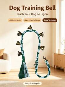 Dog Toilet Training Bell Rope, Hanging Bell With Copper Bell, Anti-Bite Braided Rope, Suitable For Puppy Toilet Training, Doorbell Training For Going Out, Pet Supplies - Multicolor - View 14