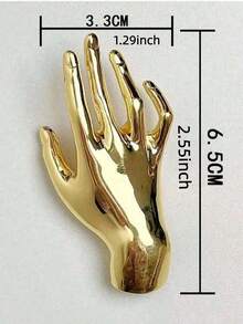 1pc Luxury High-End Design 3D Palm-Shaped Gold & Silver Alloy Brooch, Suitable For Women's Banquet And Daily Wear - Palm - View 9