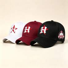 1pc Unisex Letter "H" Embroidered Baseball Cap, Adjustable Buckle Design, Stylish, Suitable For Outdoor Mountaineering Sports & Daily Matching - Multicolor - View 8