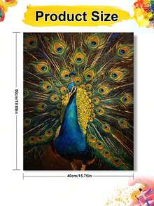 1pc Digital Oil Painting Set, Peacock DIY Handmade Art, Home Wall Decor, Canvas Oil Painting Decoration, Holiday Gift, Includes Brushes And Paints - Sets - View 8