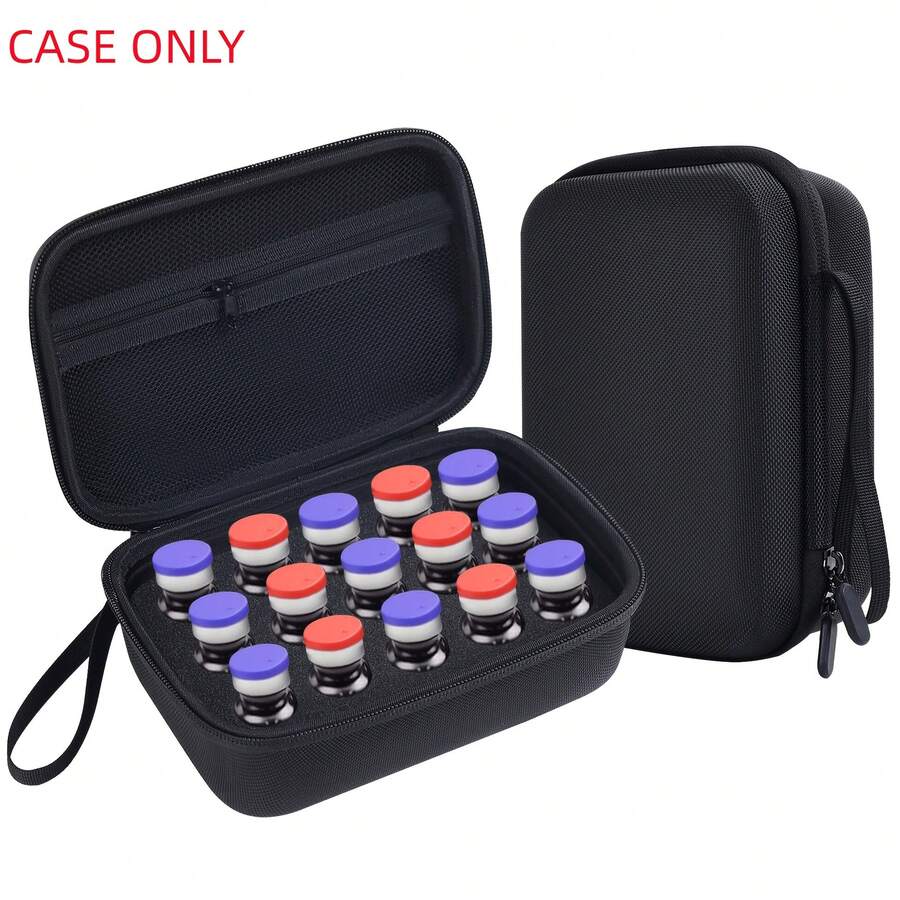 15-Slot Insulin Vial Storage Case, Portable EVA Hard Shell Insulin Vial Holder For Standard 10ml, Protective Organizer For Refrigerator & Travel - View 1