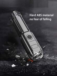 Mini Zoomable Super Bright Rechargeable Flashlight - 1pc/2pcs Set With USB Cable, Suitable For Power Outages, Outdoor Camping And Emergency Situations - Black - View 4
