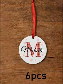 Custom Initial Christmas Ornament, Personalized Name Tree Decor, Festive Poinsettia Letter Design, Customized Holiday Hanging Decoration, Customizable Name Ornament, Christmas Tree Decor, Family Holiday Gift, Xmas Party Decor, Christmas Decoration - Style a - View 14