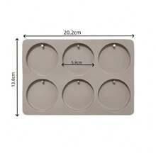 1pc 6-Cavity Round Label-Shaped Silicone Mold - Resin Pendant Soap Making Craft Mold, Suitable For DIY Jewelry, Keychain Making, Christmas Tree Decoration, Craft Pendant Making - Grey - View 10