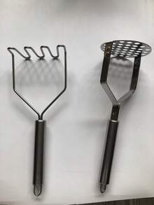 2Pcs 26cm/10.24in Heavy‑Duty Rust‑Resistant Stainless Steel Potato Masher Set, Minimalist Kitchen Gadget, Wave & Round Hole Shape Manual Food Crusher With Hanging Loop, For Baby Food Making Home Cooking Restaurant Prep Vegetable Fruit Mashing - Multicolor - View 13