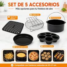 5-Piece Air Fryer Accessory Set For 20-21 Cm Baskets, Includes Cake Barrel, Pizza Pan, 304 Stainless Steel Rack, Muffin Mold And Silicone Mat - View 7