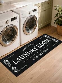 DAJIANG 1pc Modern Laundry Room Mat, Soft Striped Rug, Entryway Carpet, Kitchen Mat, Machine Washable, Anti-Dust Letter Carpet, Home Decor, Holiday Room Decoration - Multicolor - View 7