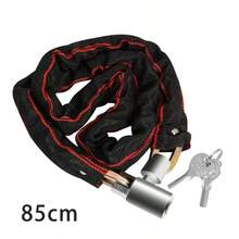 Bicycle Chain Lock With Key, Heavy Duty Anti-Theft Security Lock, Suitable For Bicycles, Electric Bikes, Motorcycles, Wear-Resistant Protective Fabric Sleeve Chain Lock - Black - View 11