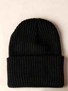 1/2PCS Kids Unisex Autumn/Winter Warm Knitted Vertical Striped Solid Color Pattern Versatile Hat & Scarf 2 Pieces Set Knitted Beanie - Vertical Stripes - View 14