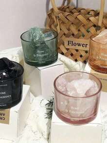 1pc Minimalist Premium Crystal Fragrance Stone With Glass Cup, Oil-Free & Scent-Free Aromatherapy Stone Diffuser - Perfect Home Decor Gift For Mom And Women, Aromatherapy, Room Fragrance, Diffuser, Gift, Home Decor, Add Fragrance To Your Home - Crystal Cup Set - View 3