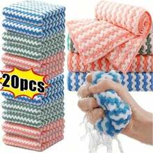 20pcs Ultra Soft & Absorbent Microfiber Dish Cloths - Machine Washable Towels For Kitchen, Bathroom, Car And Window Cleaning - Multicolor - View 8